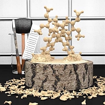 Illustration: “Das Schnitzen” von Molekülen aus Holz © Jason W. Runyon & Anthony J. Arduengo, III