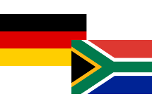 Flaggen von Deutschland und Südafrika