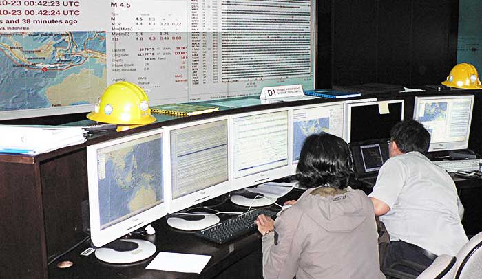 Two People in the Tsunami early warning system