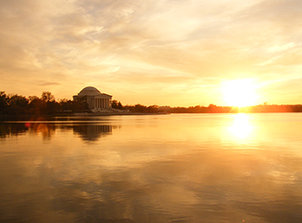 Bild mit Sonnenuntergang in Washington D.C.